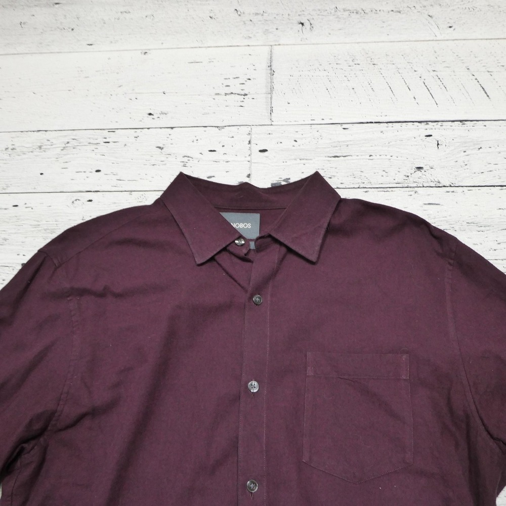 Bonobos Shirt Mens Large Purple Solid Long Sleeve Button Up Slim Fit Casual - Picture 2 of 8